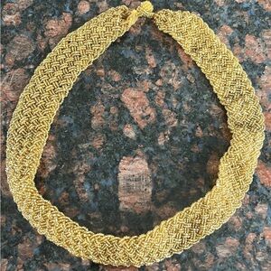 Elegant Golden bead Woven Necklace